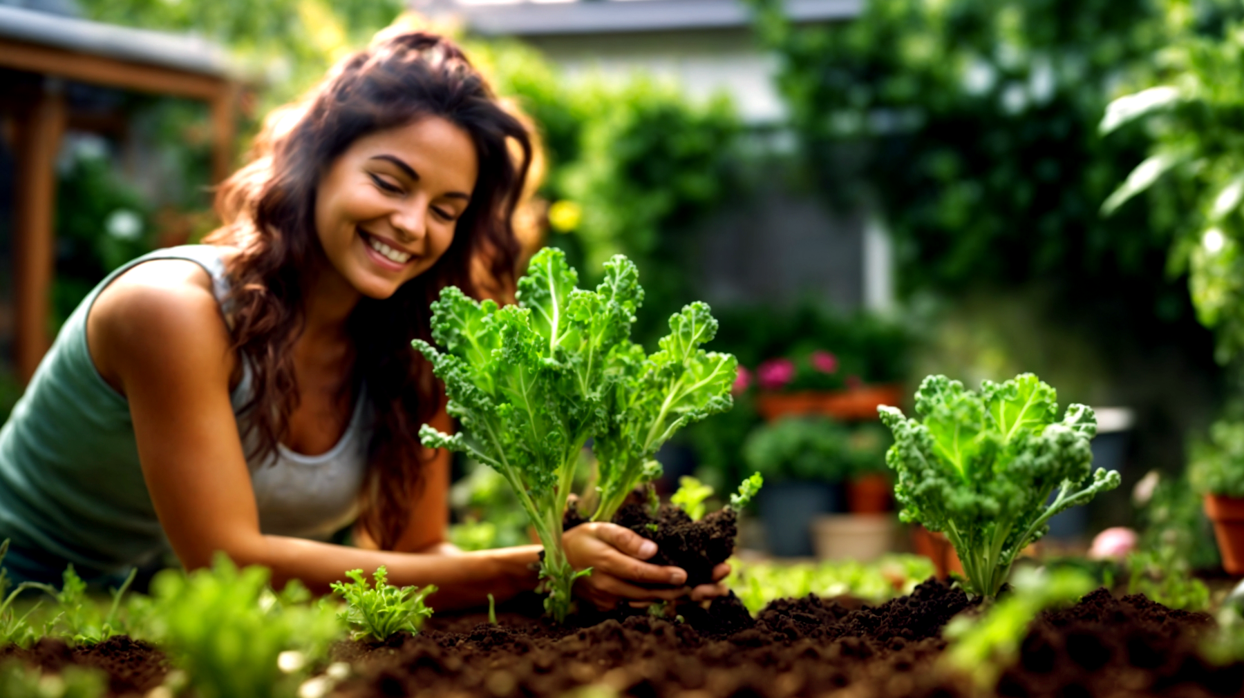 Cavolo nero orto rigoglioso giardino verde"