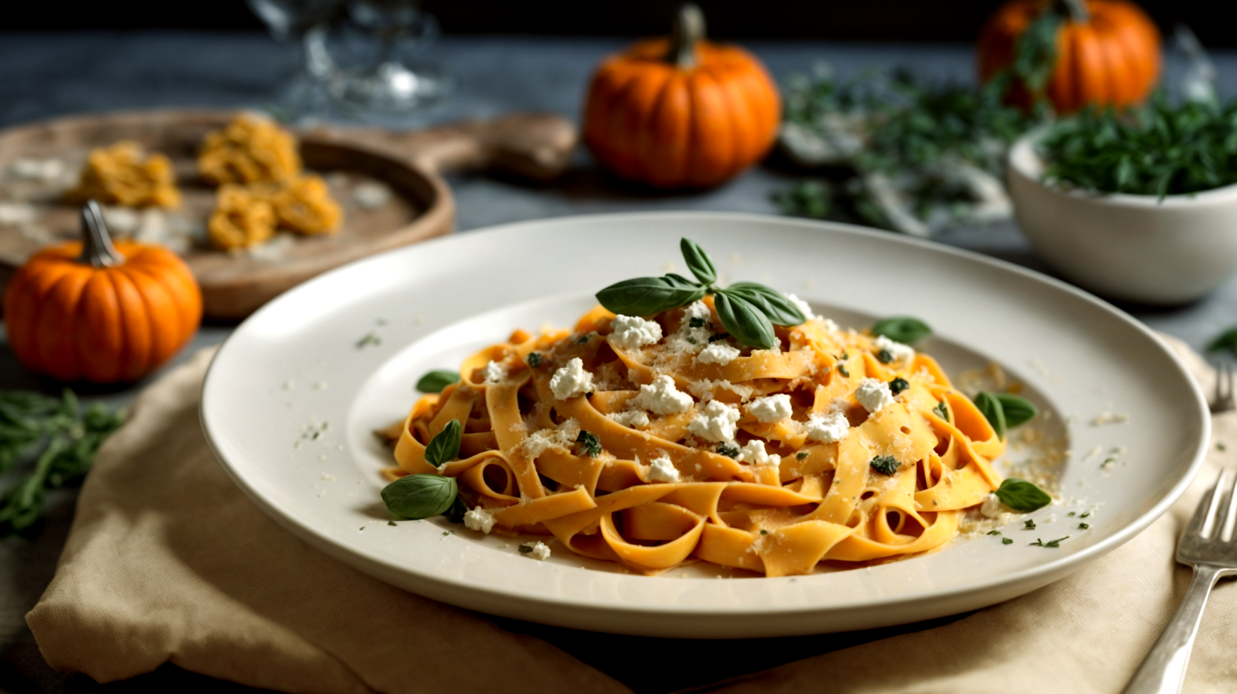 tagliatelle zucca ricotta"