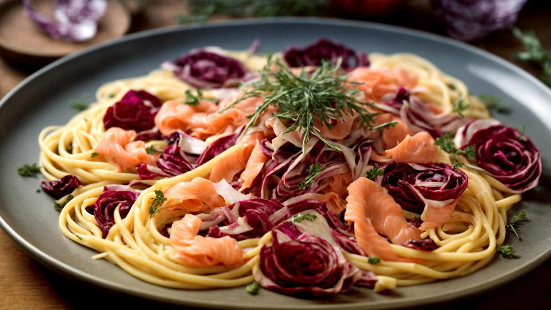 trofie radicchio salmone affumicato"