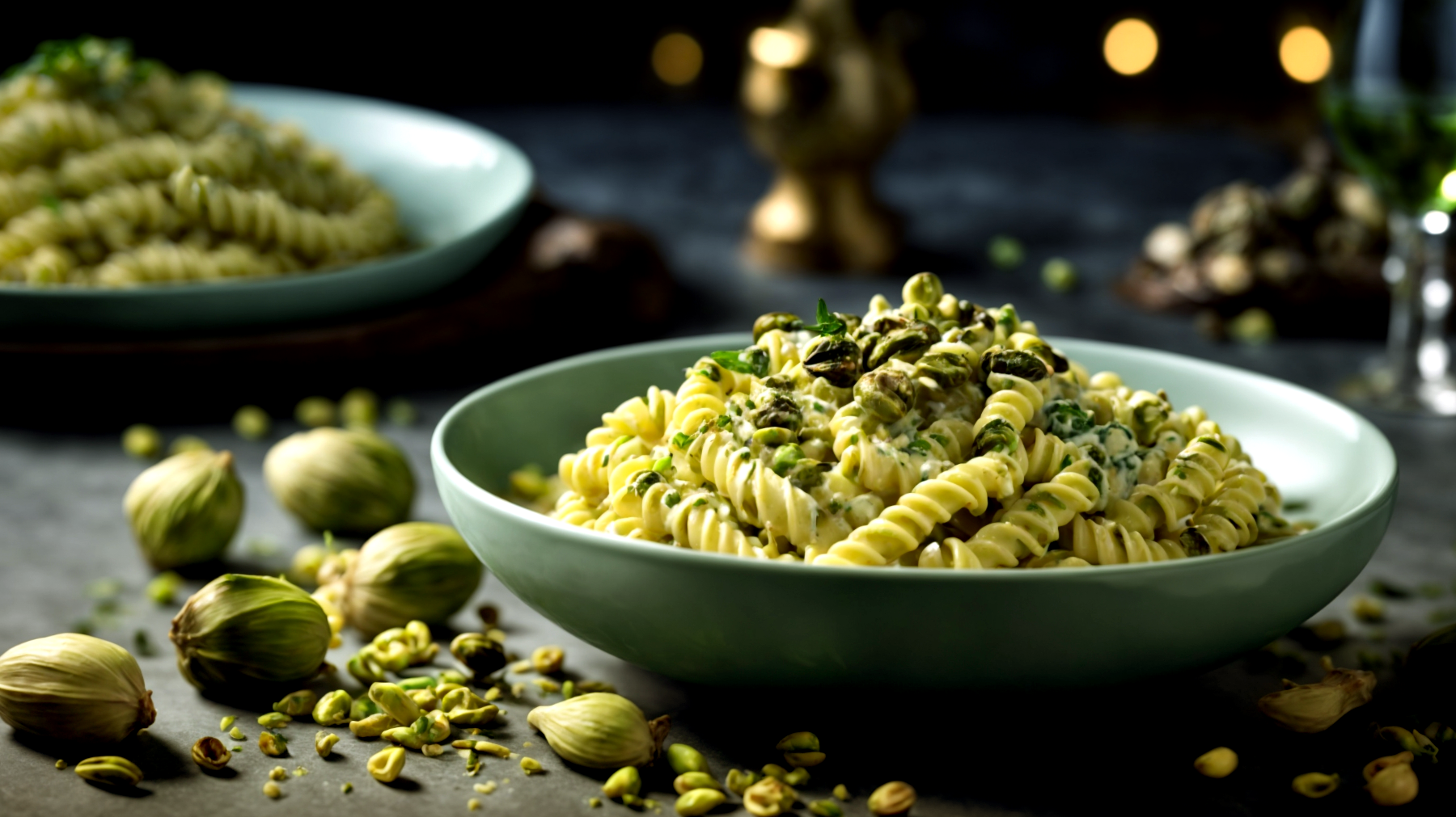 Fusilli carciofi pistacchi"