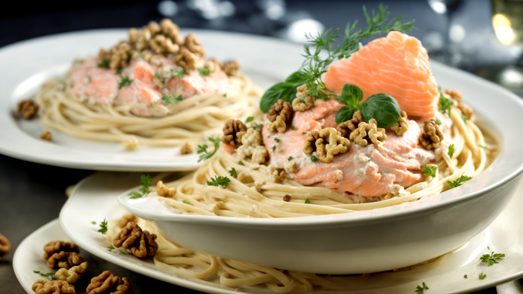 Salmone Noci Linguine"