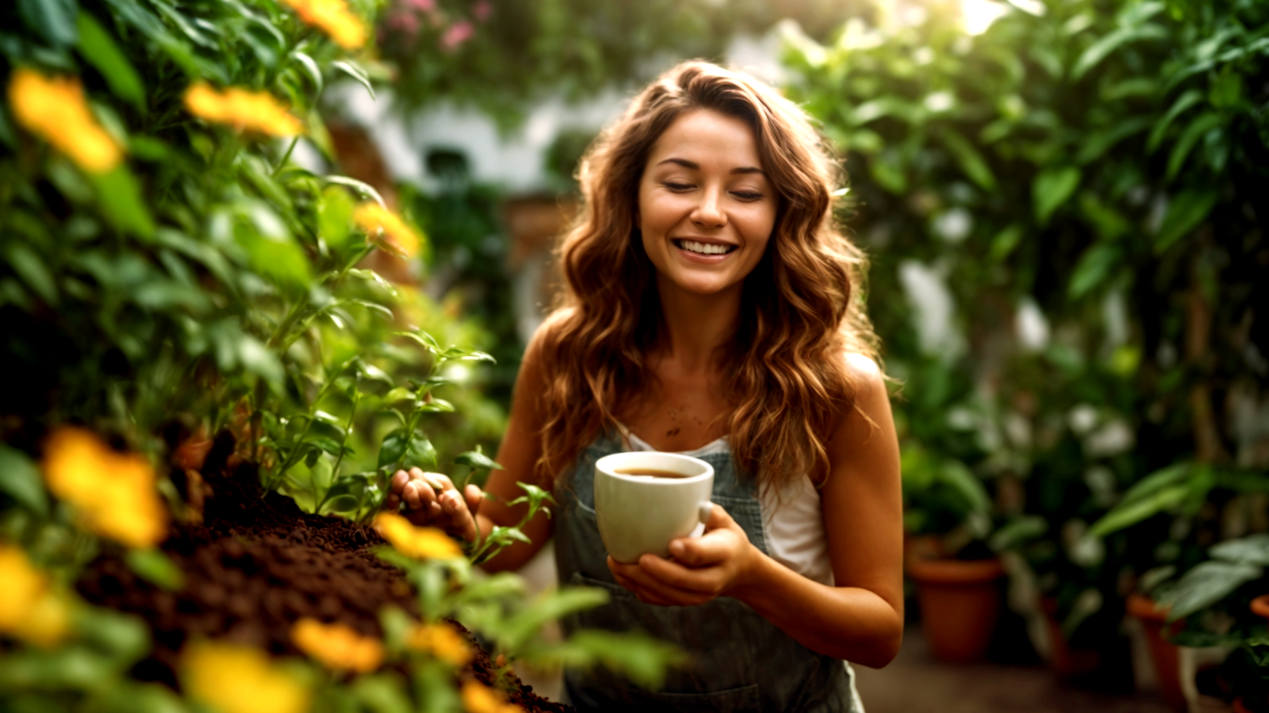 tazza di caffè fondi di caffè compostaggio"