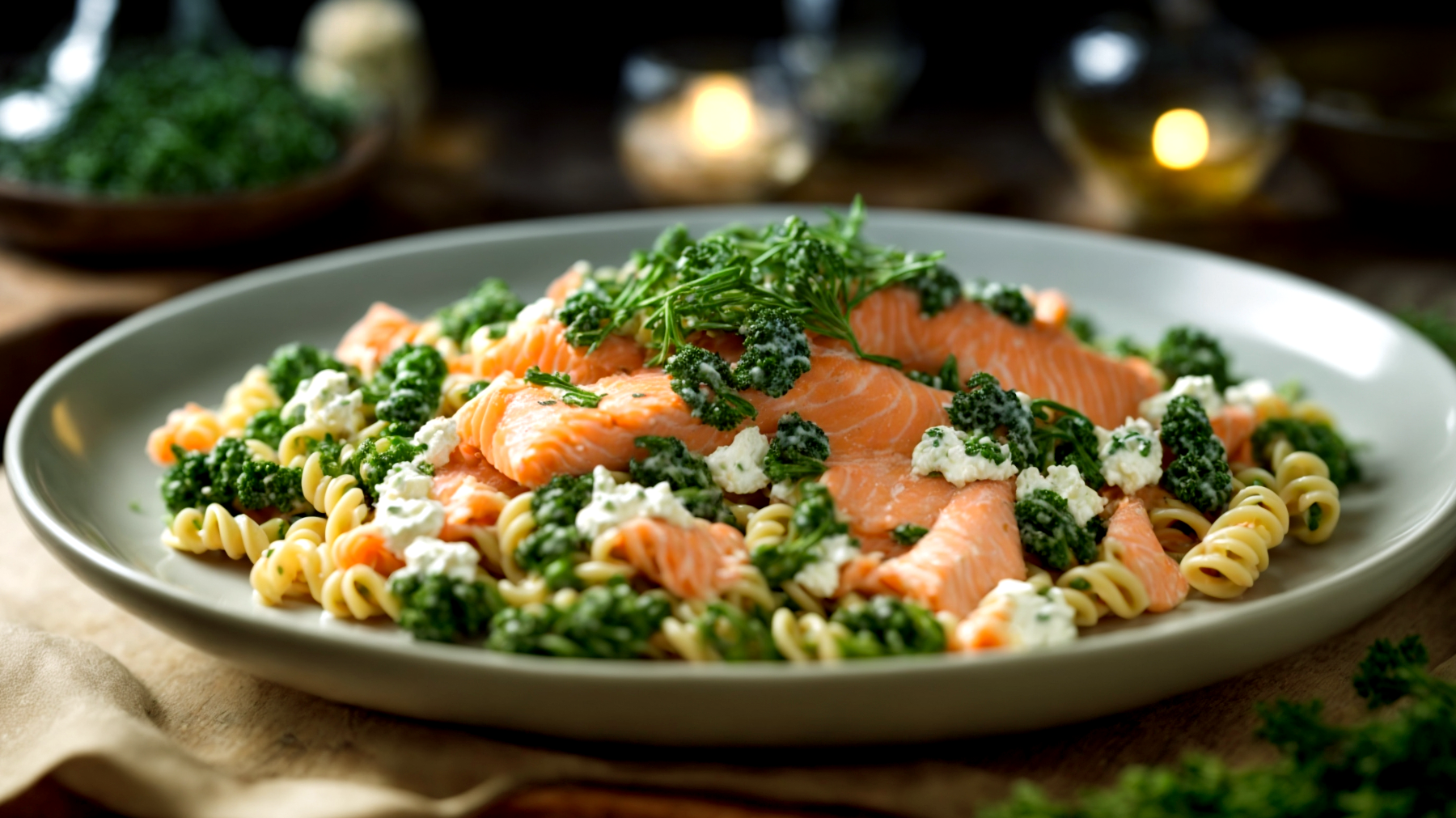 Fusilli salmone cime di rapa"