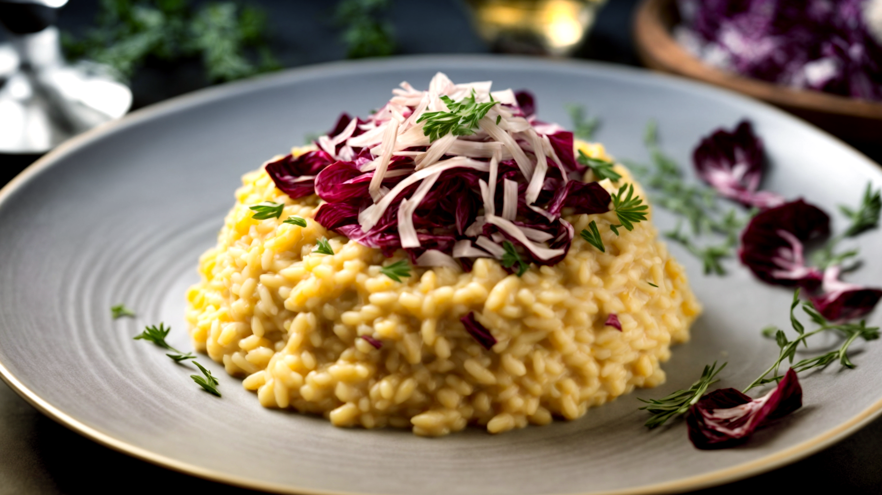 Risotto allo zafferano radicchio parmigiano"